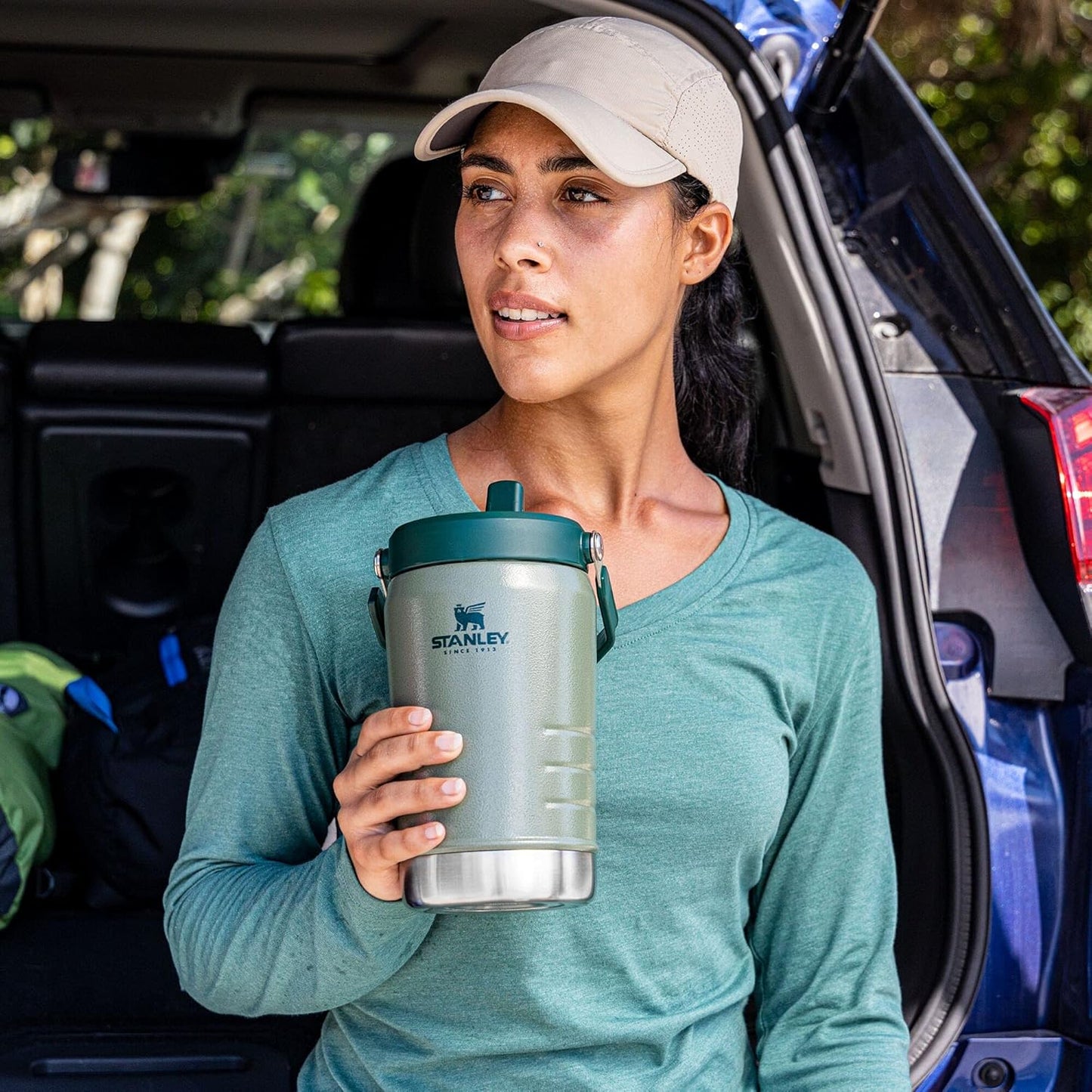 Stanley IceFlow 40 OZ Stainless Steel Water Jug - Vacuum Insulated, Leak-Resistant Flip Straw, Lagoon Color