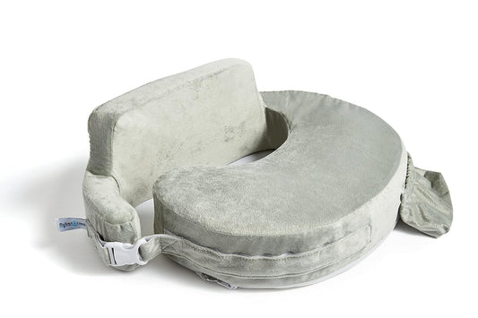 My Brest Friend Super Deluxe Nursing Pillow - Ergonomic Support for Mom & Baby - Adjustable with Side Pocket, Platinum