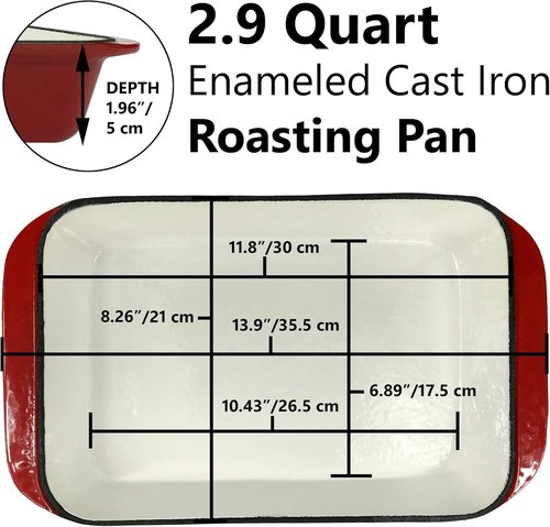 Le Creuset Enameled Cast Iron Roaster - 2.9 Qt Casserole Dish for Baking & Cooking | Vibrant Red