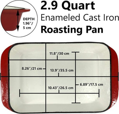 Le Creuset Enameled Cast Iron Roaster - 2.9 Qt Casserole Dish for Baking & Cooking | Vibrant Red