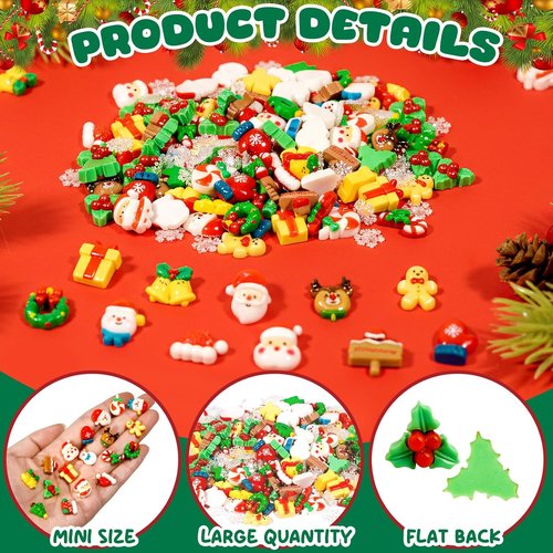 Hiawbon Christmas Miniature Figurines Set - 170 Assorted Resin Ornaments for Fairy Garden Decor