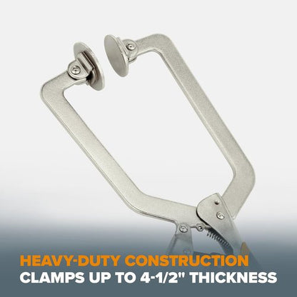 BORA Auto Adjust Locking Vise Grip Clamp - Heavy Duty 6-Inch C Clamp for Woodworking & Welding