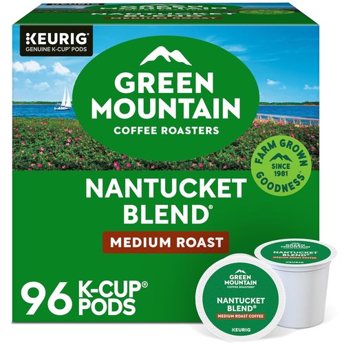 Green Mountain Coffee Nantucket Blend K-Cup Pods - Medium Roast, 96 Count for Convenient Brewing