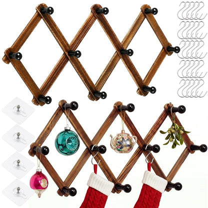 Wall-M-mounted 2-Pack Christmas Ornament Display Racks with S Hooks