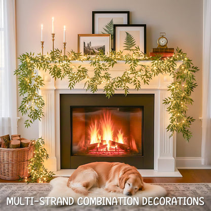 Suddus Willow Vine Fairy Lights - 12ft 40 LED Battery Operated String Lights with Remote | Warm White Decor for Bedroom, Garden, Party, Wedding