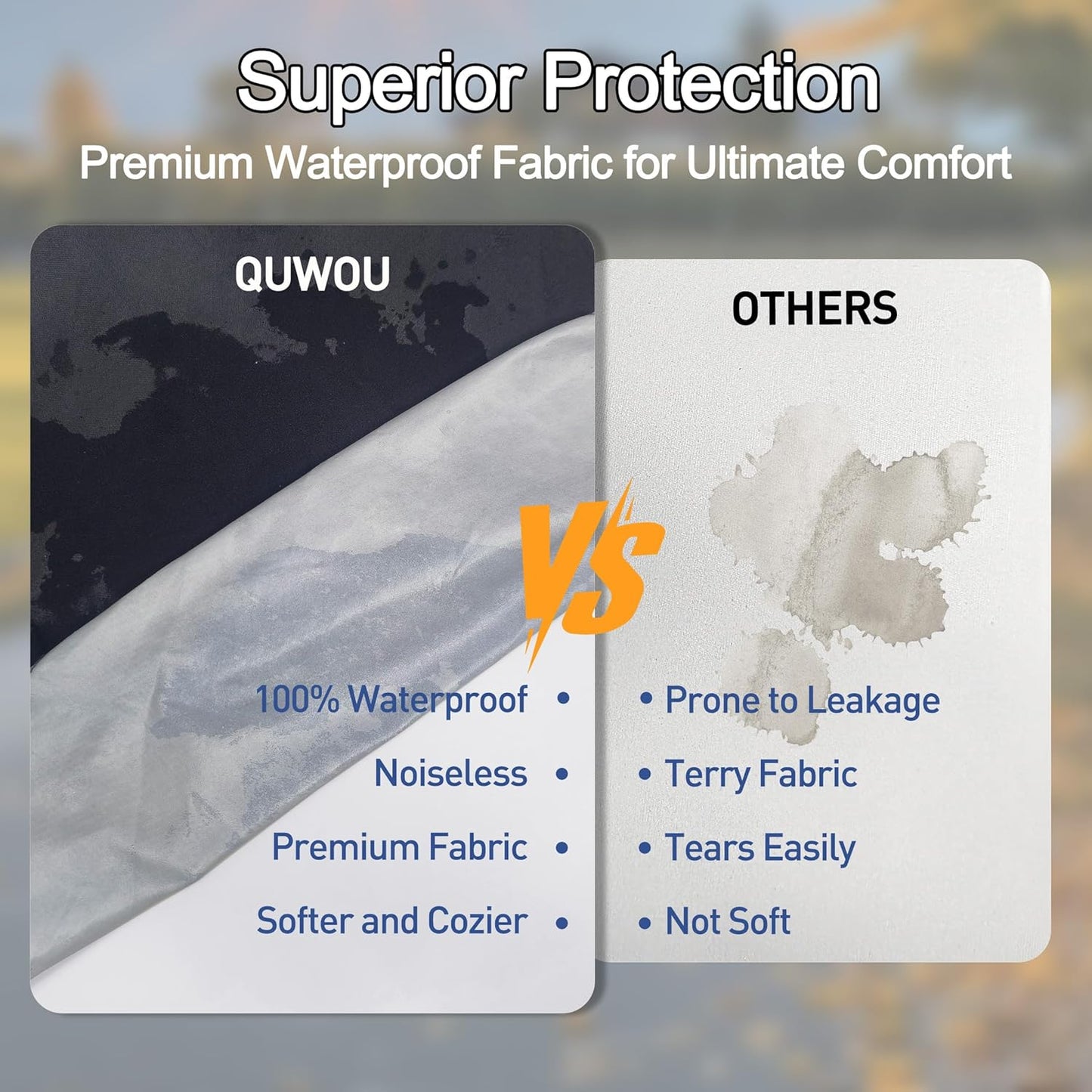 Skiennix Twin Mattress Protector - Waterproof Fitted Cover with 18" Deep Pocket | Noiseless & Breathable, Dark Gray (39" x 75")