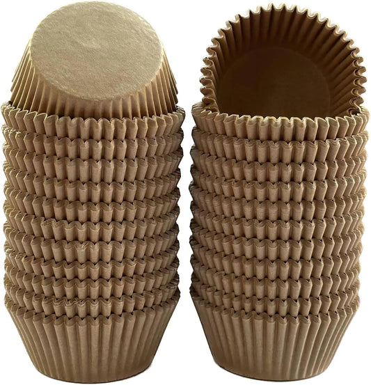 Regine Switzerland 600 Count Natural Cupcake Liners - Food-Grade Greaseproof Baking Cups | No Smell Muffin Wrappers for Events