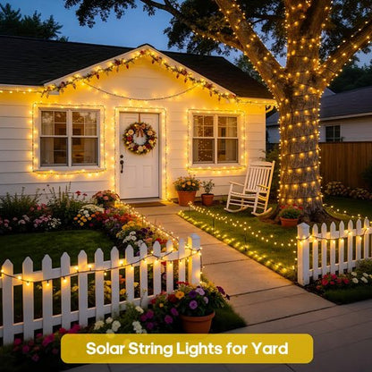 JMEXSUSS Solar String Lights - 400 LED Waterproof Outdoor Lights | 151FT with 8 Modes for Patio & Yard Decor
