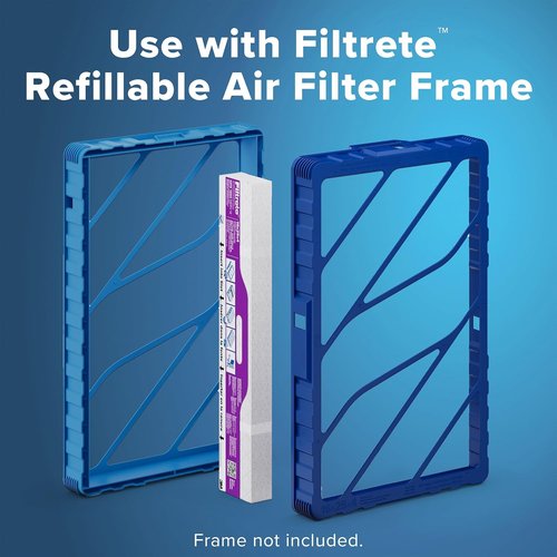 Filtrete Refillable Air Filter - MPR 1550, MERV 12, Allergen & Virus Protection | 16x25x4, 2 Pack