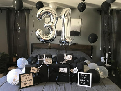 Silver 3 Balloon - 40 Inch Number Balloon for 3rd Birthday Celebrations | Kids & Adults Party Supplies