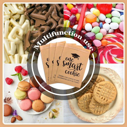 Whaline Graduation Candy Gift Bags - 100 Pack Self-Adhesive Treat Bags for 2026 Grad Party