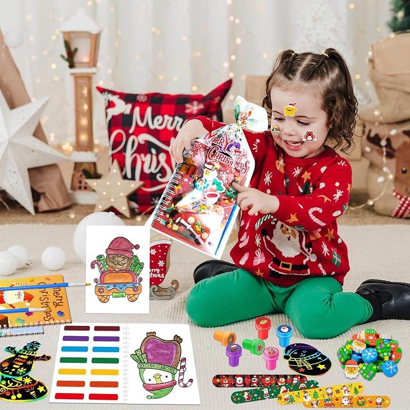 16-Pack Christmas Coloring Books & Activity Set for Kids - Party Favors & Goodie Bag Stuffers