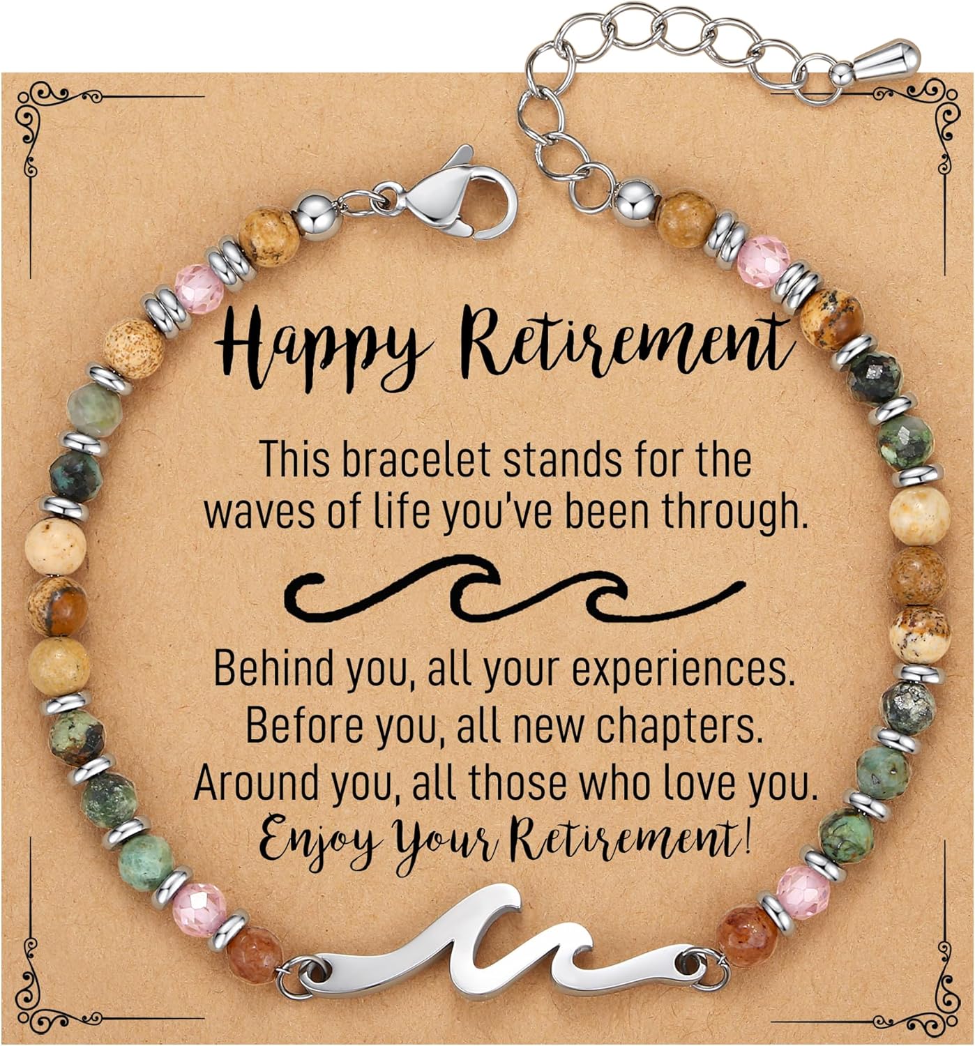 TONY & SANDY Friend Gifts for Women, Unique Birthday Gifts for Women, Sister Gift from Sister, Wave Bracelet, Christmas Easter Mother's Day Gift for Her, Bestie Friendship Bracelets