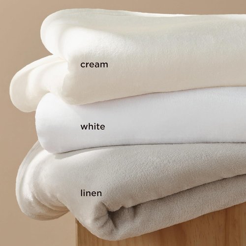 Bedsure Fleece Throw Blanket - Cozy Cream Plush Blanket for Couch | Lightweight 50x60 Inches