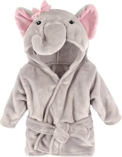 Hudson Baby Plush Animal Face Bathrobe - Adorable Elephant Design for Infants 0-9 Months