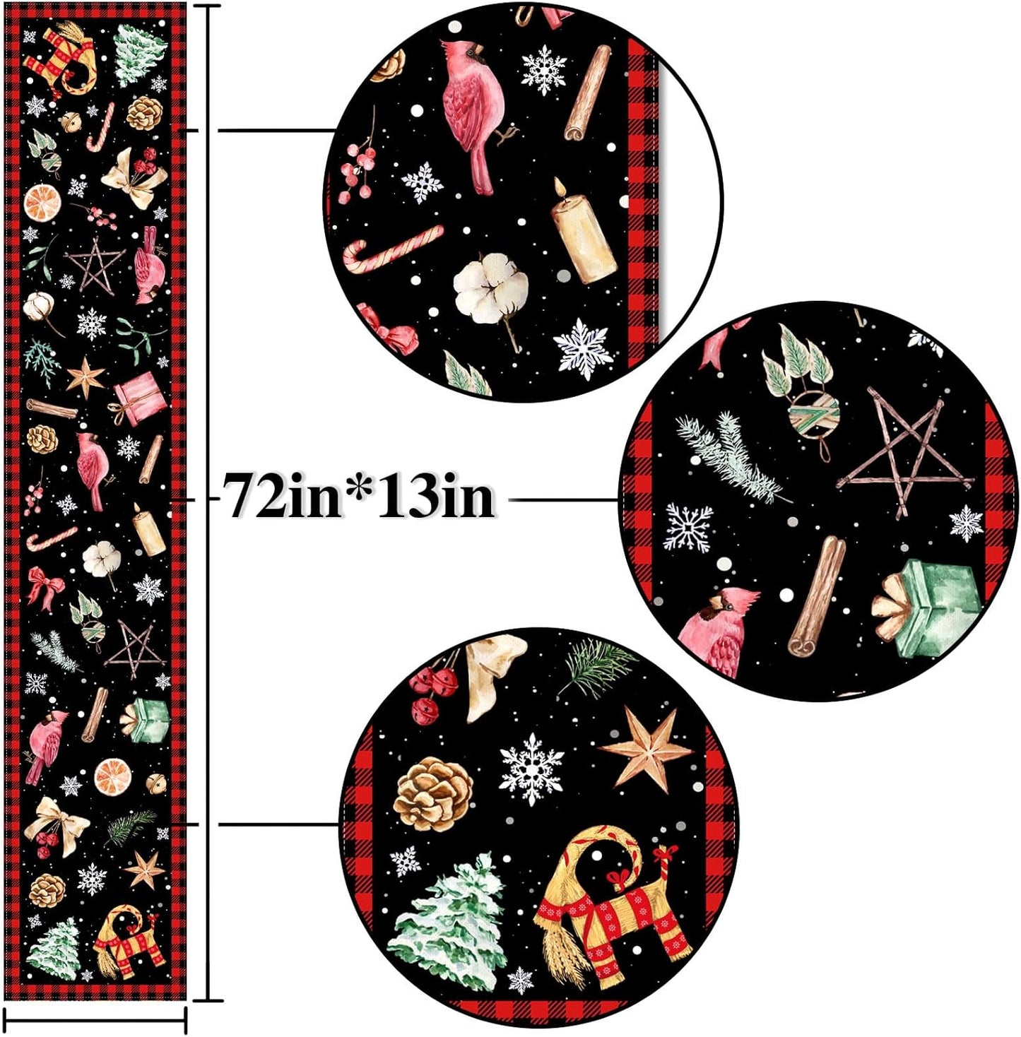Nepnuser Yule Table Runner - Pagan Christmas Decoration for Winter Solstice | 13" x 72" Size