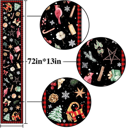 Nepnuser Yule Table Runner - Pagan Christmas Decoration for Winter Solstice | 13" x 72" Size