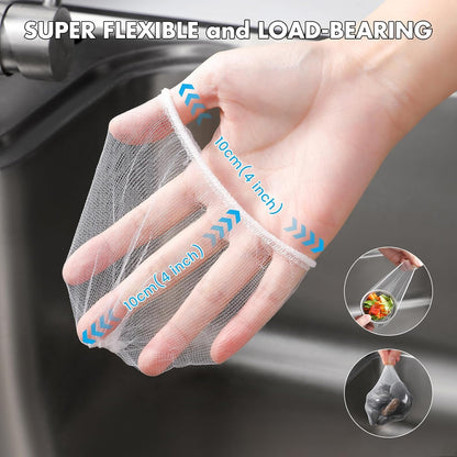 Skiennix Kitchen Sink Strainer Mesh Bags - 200 Pack Anti-Clogging Disposable Drain Covers | Fits Most Strainers (4.0 x 4.0 Inch)