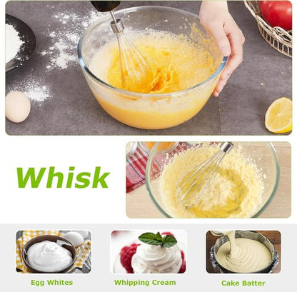 Bonsenkitchen Immersion Blender - 20-Speed Handheld Mixer with Turbo Mode & Stainless Steel Blade | Includes Whisk, Beaker & Chopper Bowl