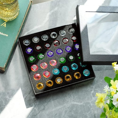 HDCRYSTALGIFTS Multi-Color Art Glass Diamonds - 36pcs 0.8'' Crystal Gems for Weddings & Parties
