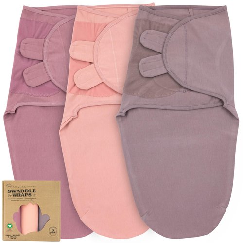 Bublo Baby Newborn Swaddle Sleep Sacks - Infant 0-3 Months, Swaddles for Newborns Baby Girls Boys, 100% Organic Cotton Nursery Swaddling Blankets (3-Pack)