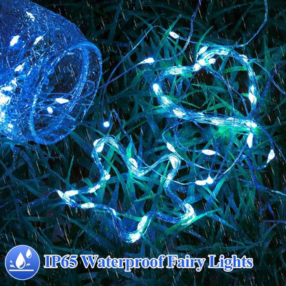 Lakumu 12-Pack Battery Operated Fairy Lights | 7FT Waterproof Silver Wire LED String Lights for Mason Jars & Party Decor, Blue