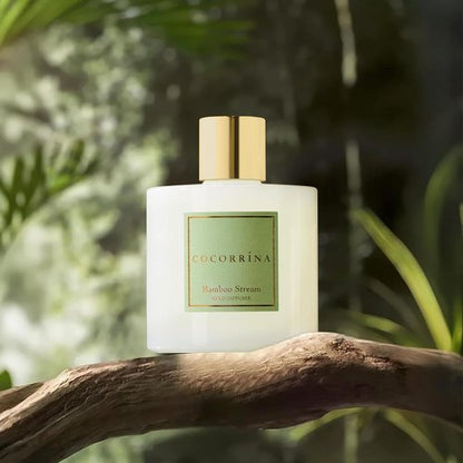 Cocorrína Reed Diffuser - Bamboo Stream Scented Home Fragrance with 8 Sticks | Elegant Bathroom Decor