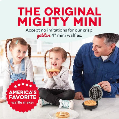 Dash Mini Waffle Maker - Compact Electric Iron for Creative Treats - Nonstick & Easy to Clean - Aqua