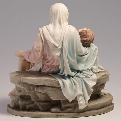Regine Switzerland Pieta & Michelangelo Decorative Figurine - Elegant 10.63 Inch Design in Pink & Blue