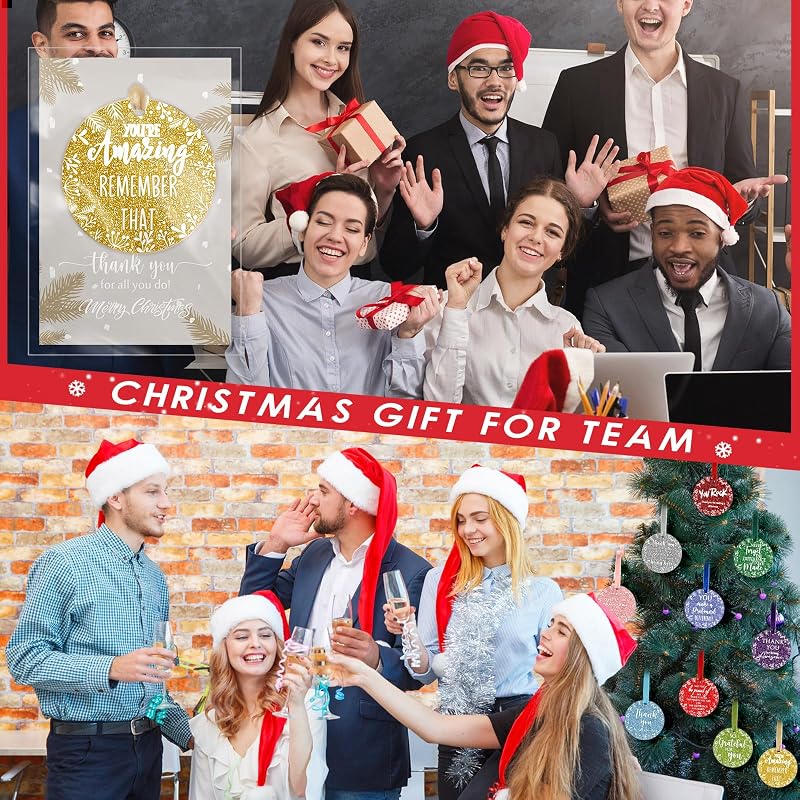 50-Piece Acrylic Christmas Ornaments Gift Set with Cards – Employee Appreciation