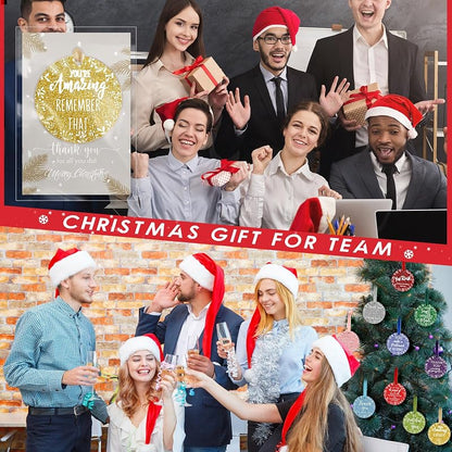 50-Piece Acrylic Christmas Ornaments Gift Set with Cards – Employee Appreciation