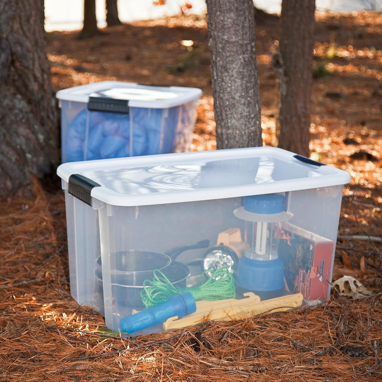 Sterilite 20-Pack Ultra Latching Storage Bins - Heavy-Duty Clear Plastic Containers, 70 Quart