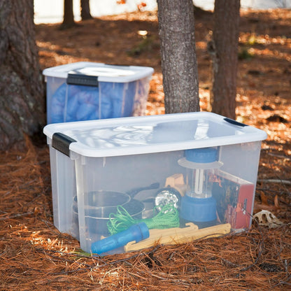 Sterilite 20-Pack Ultra Latching Storage Bins - Heavy-Duty Clear Plastic Containers, 70 Quart