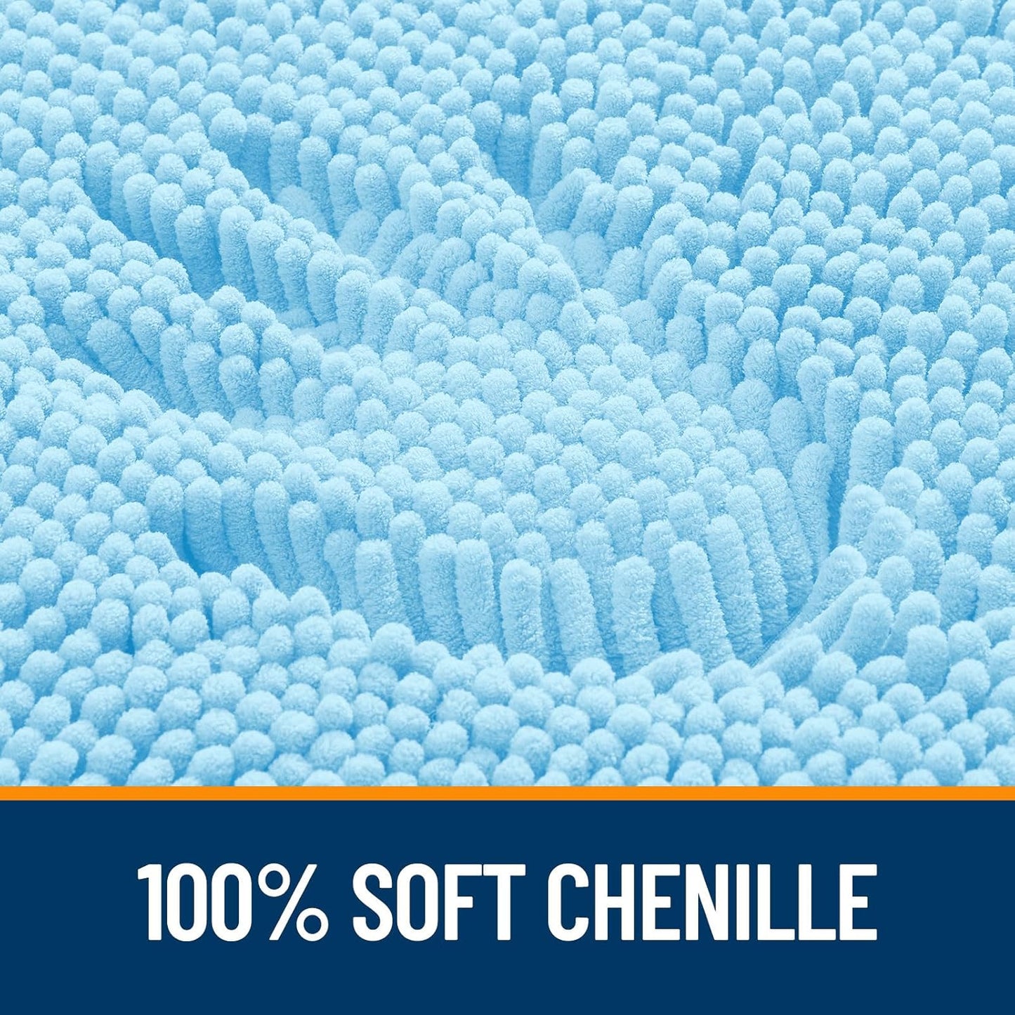 OLANLY Small Bathroom Rugs - Extra Soft Chenille Bath Mats | Quick Dry, Machine Washable, 24x16, Sky Blue