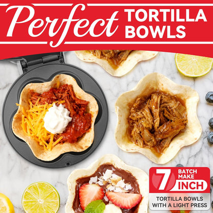 SurgarWhisk Tortilla Bowl Maker - Taco Shell Mold for Perfect Baked Taco Bowls | 7-Inch White Tostada Shells