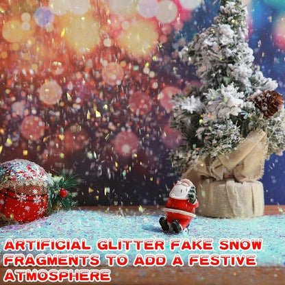 Aoriher Artificial Snow - Sparkling Glitter Flake Decoration for Christmas Trees | 0.55 Pound