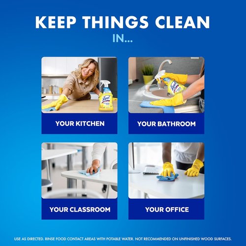 Lysol All-Purpose Cleaner Spray - Multi-Purpose Disinfectant for Kitchen & Bathroom | 32oz, Lemon Breeze & Lavender (Pack of 4)