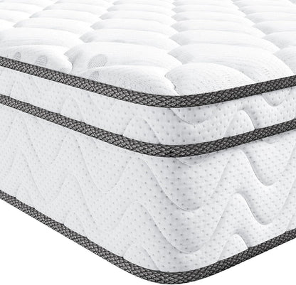 Vesgantti Twin Size Mattress - 12 Inch Fiberglass-Free Hybrid | Cool Sleep Memory Foam & Pocket Springs, Medium Firm