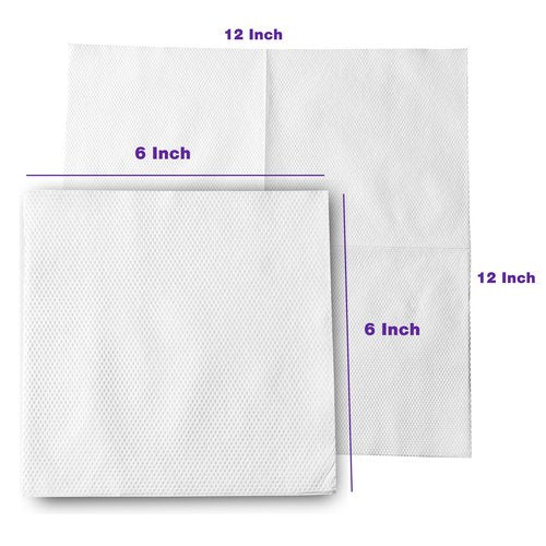 Pantry Value [500 Count - 6x6 Inch folded] 1-ply White Lunch Napkins - Disposable Absorbent Paper Napkins for Everyday use, Events, Parties (12x12 Inch unfolded)