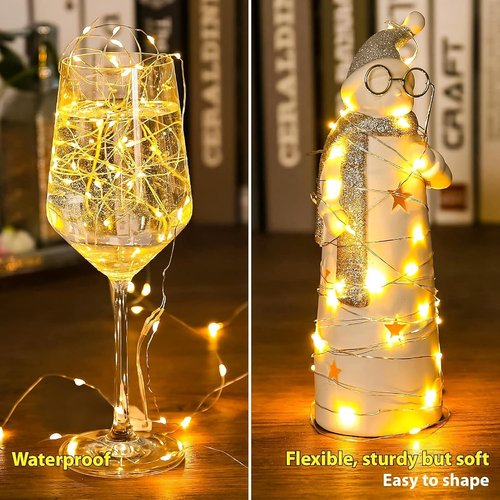 HXWEIYE Fairy Lights - 6 Pack Battery Operated 20 LED Mini Firefly String Lights | 7ft Warm White for Indoor & Outdoor Decor