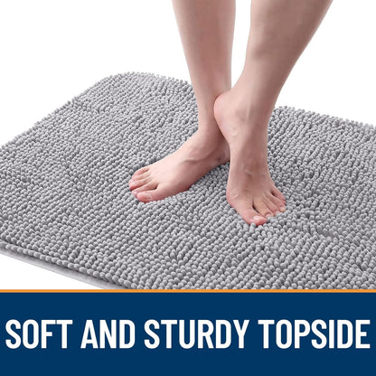 OLANLY Dog Door Mat - Absorbent Non-Slip Mud Mat for Indoor Use | 44x24, Light Grey, Quick Dry Chenille