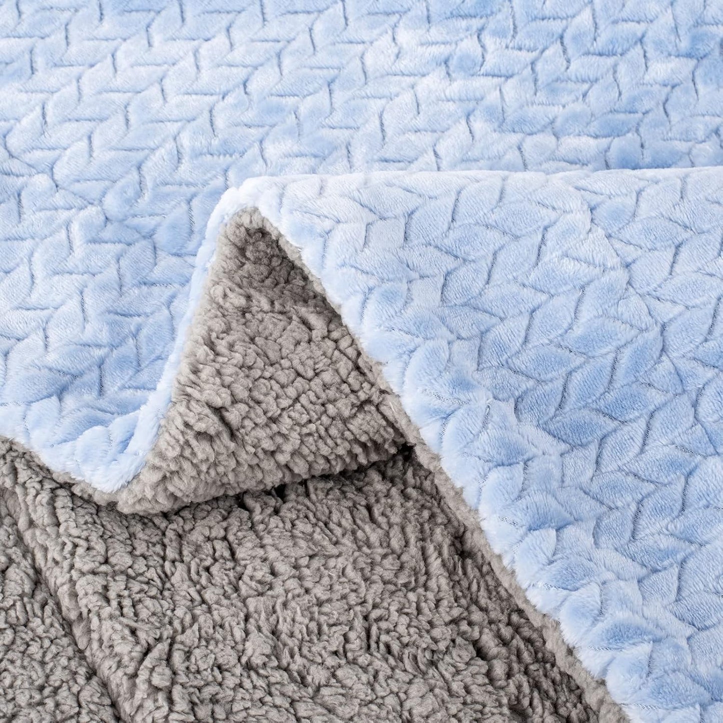 Skiennix Fuzzy Blanket - Soft, Warm Coral Fleece for Baby | Cozy Toddler Receiving Blanket (40" x 48", MD-Sky Blue)