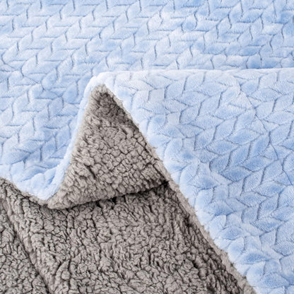 Skiennix Fuzzy Blanket - Soft, Warm Coral Fleece for Baby | Cozy Toddler Receiving Blanket (40" x 48", MD-Sky Blue)