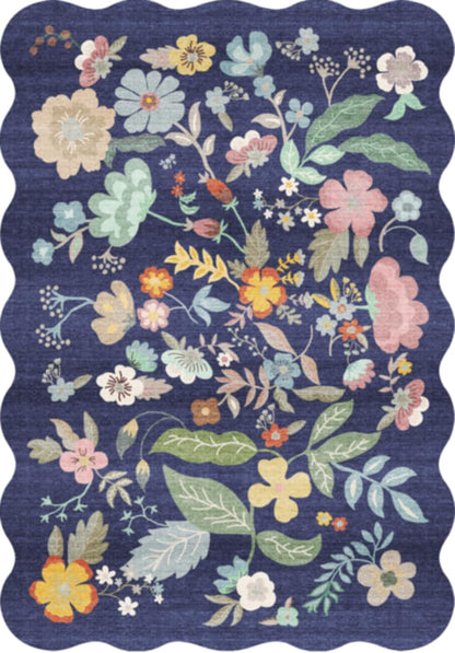 Regine Switzerland Washable Hallway Runner Rug - Non-Slip Floral Design | Soft, Stain-Resistant, 2'6"x12", Purple