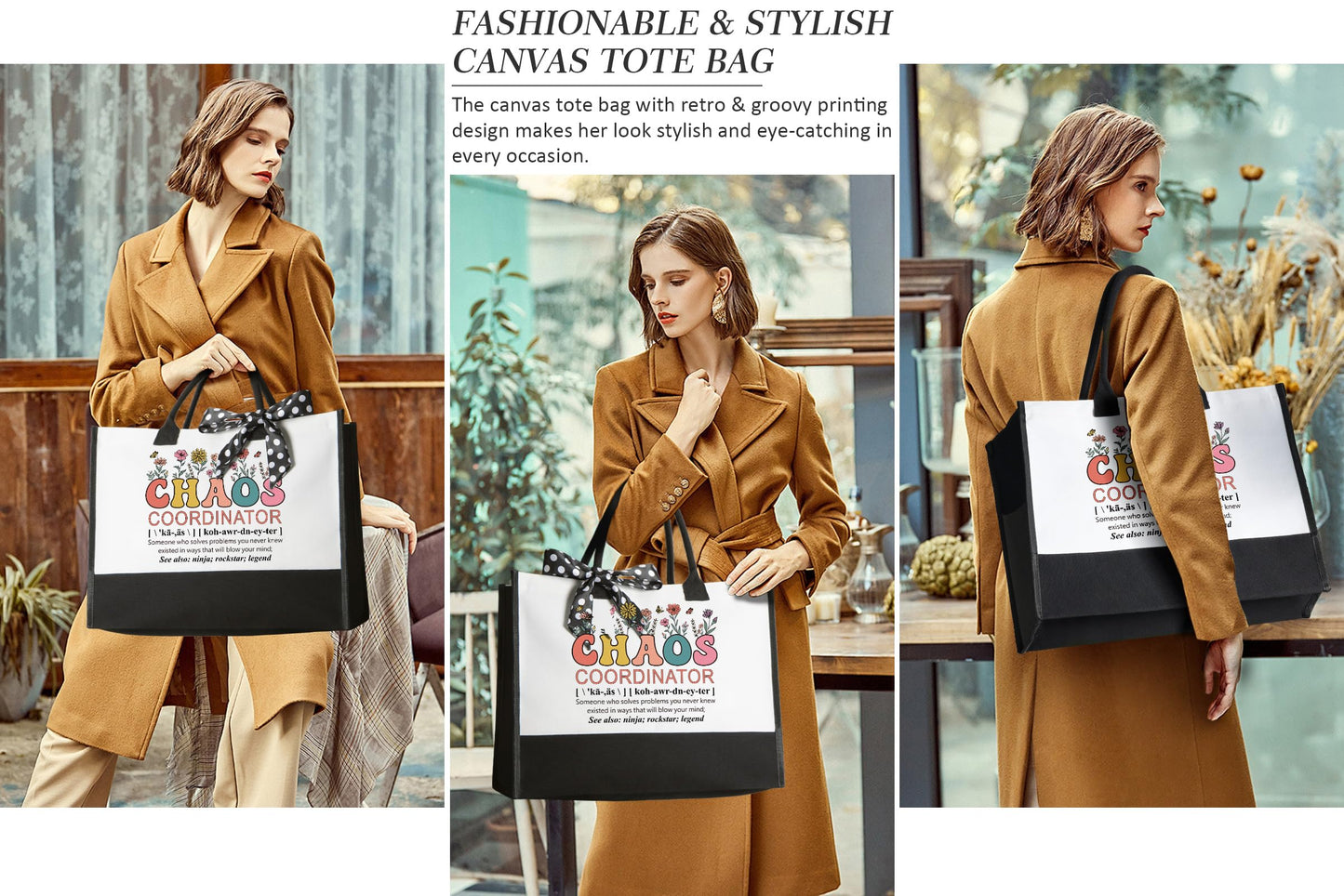 Thank You Gifts for Women, Administrative Professional Day Gifts, Chaos Coordinator Gifts for Coworkers Employee Boss Lady Manager Nurse Teacher Appreciation Gifts, Birthday Gifts with Canvas Tote Bag