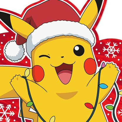 Hallmark Pack of Pokémon Christmas Cards, Pikachu Christmas Lights (4 Holiday Cards with Envelopes) (5XXH2386)