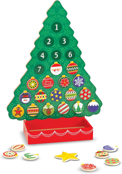 Melissa & Doug Wooden Advent Calendar - Countdown to Christmas with Magnetic Tree & 25 Magnets