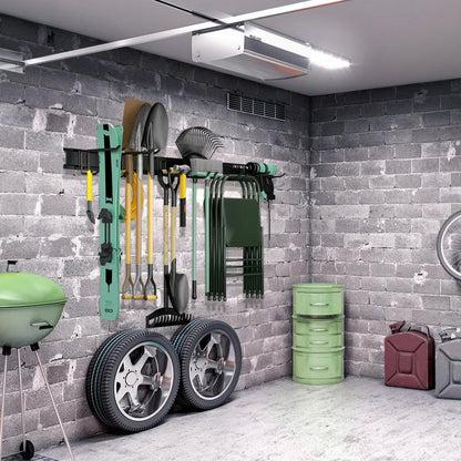 VICHTOP Garage Garden Tool Organizer Wall Mount,48 Inch Garage Organizer Wall Mounted Storage System with 7 Layer Hooks,Max 440lbs Adjustable Metal Hooks,Home Gift