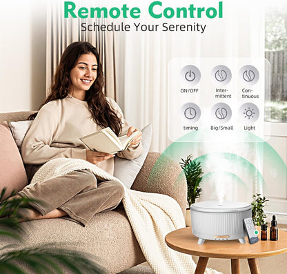 Skiennix Essential Oil Diffuser - 500ML Ultrasonic Humidifier with Remote, 20-Hour Aromatherapy & 7 Color Lights