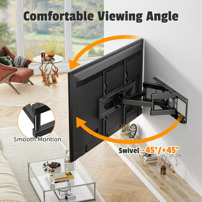 Simple Trending Full Motion TV Wall Mount - Articulating Dual Arms for 32-70 Inch TVs, Max VESA 400x400mm